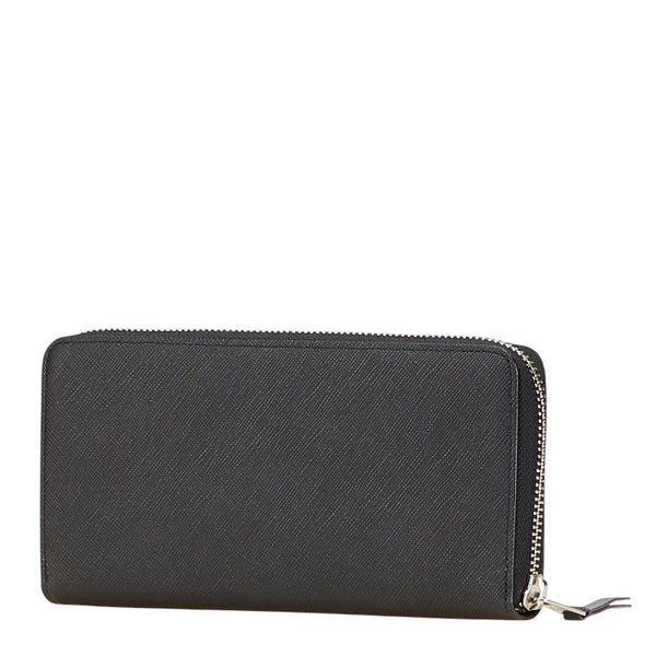 ポール スミス ブライトストライププラー ラウンドファスナー 長財布 BPS917 ブラック レザー メンズ Paul Smith 【中古】