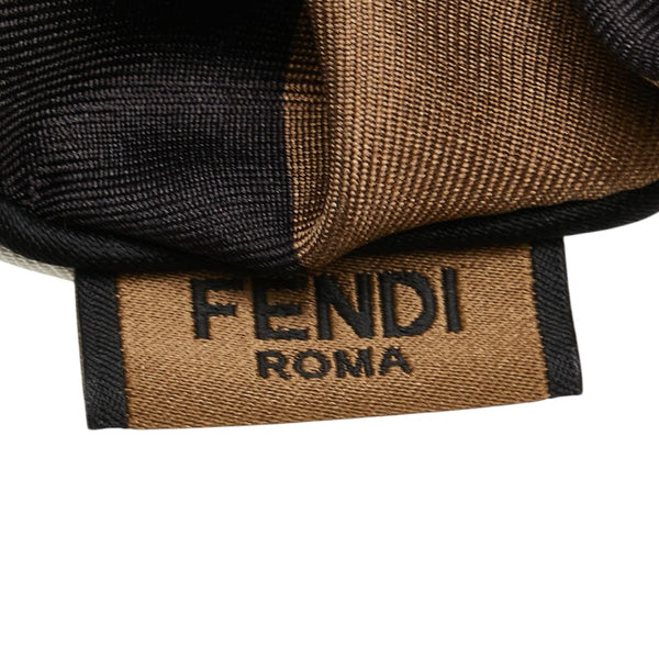 フェンディ シュシュ ヘアゴム ブラウン ブラック シルク レディース FENDI 【中古】