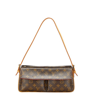 ルイ ヴィトン モノグラム ヴィバシテMM  ショルダーバッグ M51164 ブラウン PVC レザー レディース LOUIS VUITTON 【中古】