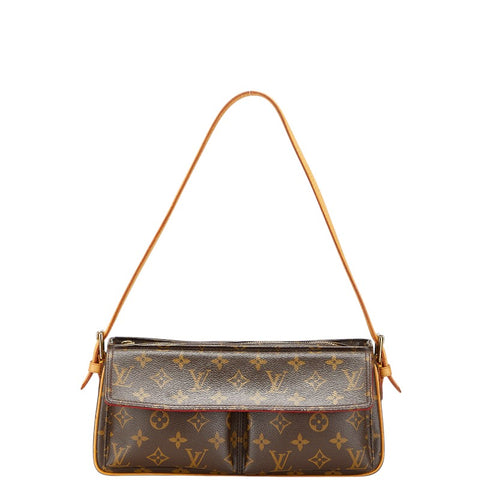 ルイ ヴィトン モノグラム ヴィバシテMM  ショルダーバッグ M51164 ブラウン PVC レザー レディース LOUIS VUITTON 【中古】