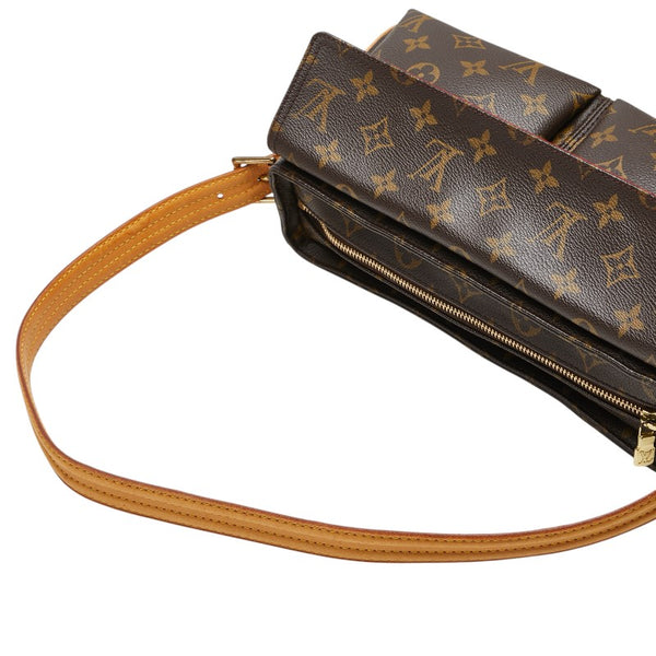 ルイ ヴィトン モノグラム ヴィバシテMM  ショルダーバッグ M51164 ブラウン PVC レザー レディース LOUIS VUITTON 【中古】