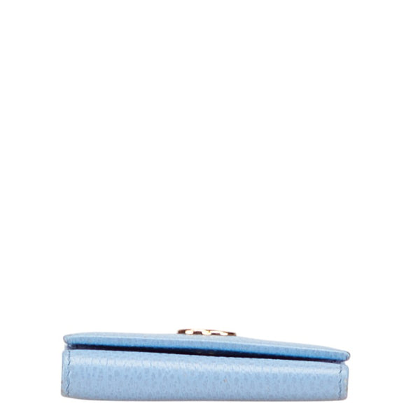 グッチ GGマーモント ダブルＧ キーケース 456118 ライトブルー レザー レディース GUCCI 【中古】
