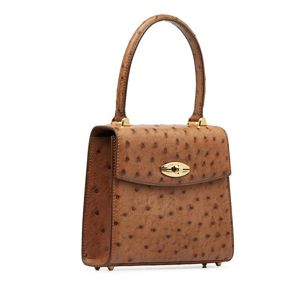 ルイ ヴィトン ミニ マルゼルブ オーストリッチ ハンドバッグ ブラウン レザー レディース LOUIS VUITTON 【中古】