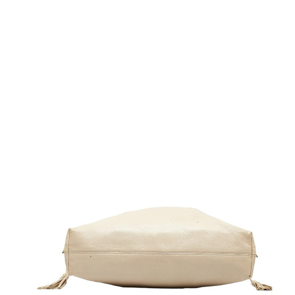 グッチ タッセル ハンドバッグ トートバッグ 001 4403 ホワイト アイボリー レザー レディース GUCCI 【中古】