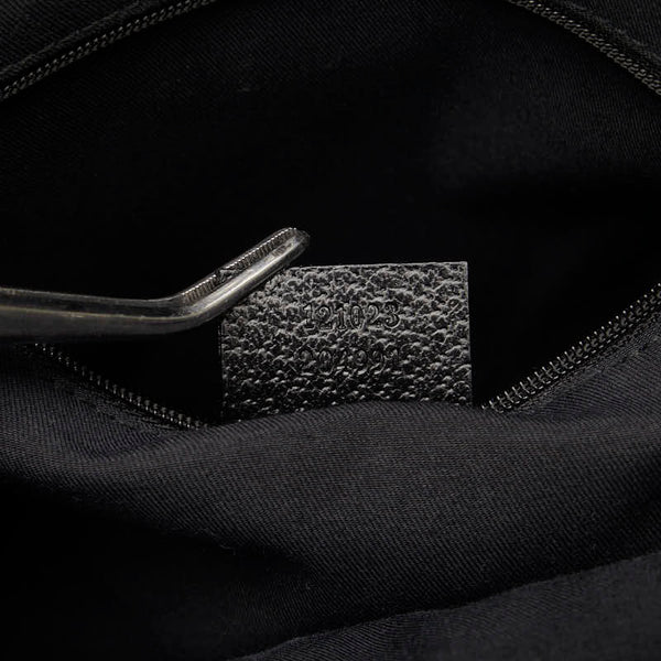 グッチ GGキャンバス ハンドバッグ トートバッグ 121023 ブラック キャンバス レザー レディース GUCCI 【中古】