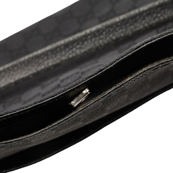 グッチ GGキャンバス ハンドバッグ トートバッグ 121023 ブラック キャンバス レザー レディース GUCCI 【中古】