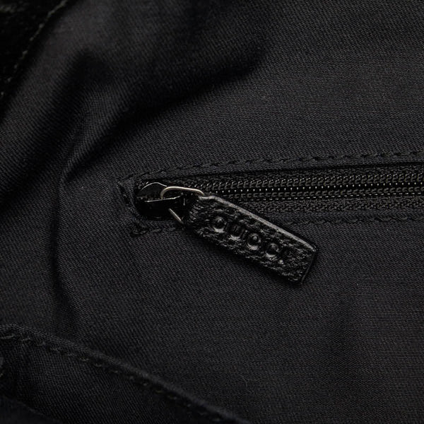 グッチ GGキャンバス ハンドバッグ トートバッグ 121023 ブラック キャンバス レザー レディース GUCCI 【中古】