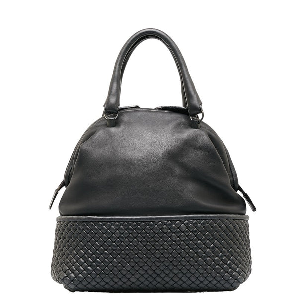 ボッテガヴェネタ イントレチャート ハンドバッグ ブラック レザー レディース BOTTEGAVENETA 【中古】