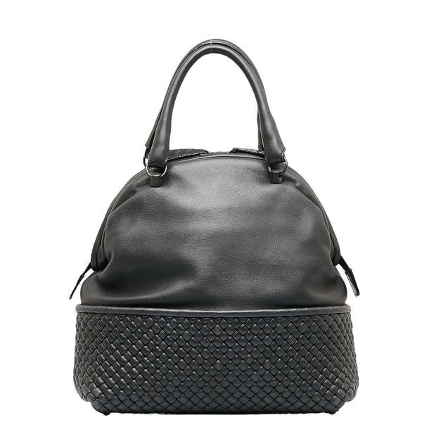 ボッテガヴェネタ イントレチャート ハンドバッグ ブラック レザー レディース BOTTEGAVENETA 【中古】