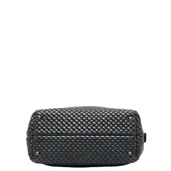 ボッテガヴェネタ イントレチャート ハンドバッグ ブラック レザー レディース BOTTEGAVENETA 【中古】