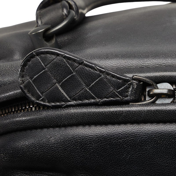 ボッテガヴェネタ イントレチャート ハンドバッグ ブラック レザー レディース BOTTEGAVENETA 【中古】