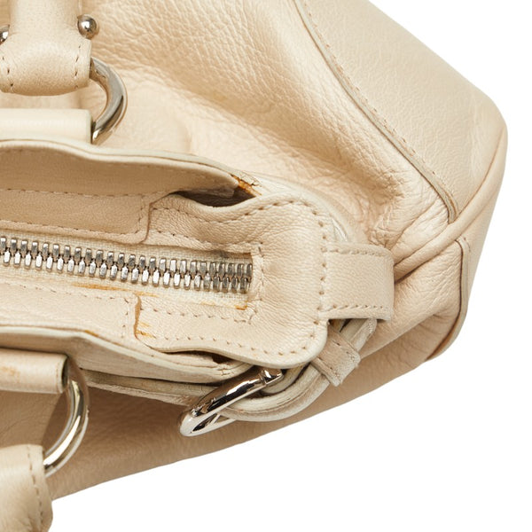 サルヴァトーレフェラガモ ガンチーニ ハンドバッグ AU-21 6317 ホワイト レザー レディース Salvatore Ferragamo 【中古】