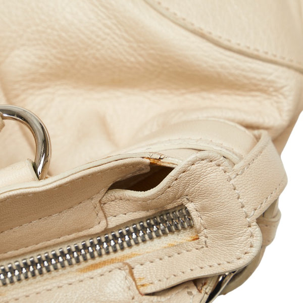 サルヴァトーレフェラガモ ガンチーニ ハンドバッグ AU-21 6317 ホワイト レザー レディース Salvatore Ferragamo 【中古】