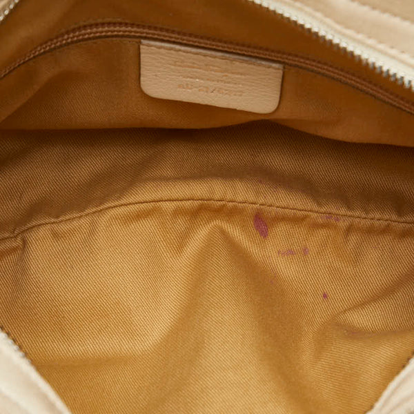 サルヴァトーレフェラガモ ガンチーニ ハンドバッグ AU-21 6317 ホワイト レザー レディース Salvatore Ferragamo 【中古】