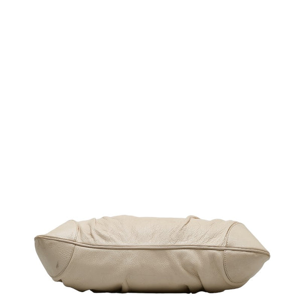 サルヴァトーレフェラガモ ガンチーニ ハンドバッグ AU-21 6317 ホワイト レザー レディース Salvatore Ferragamo 【中古】