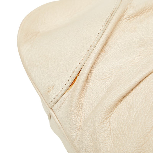 サルヴァトーレフェラガモ ガンチーニ ハンドバッグ AU-21 6317 ホワイト レザー レディース Salvatore Ferragamo 【中古】