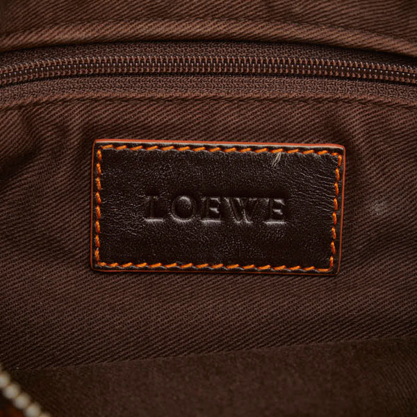 ロエベ アナグラム 斜め掛け ショルダーバッグ ブラウン PVC レザー レディース LOEWE 【中古】