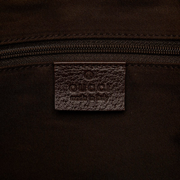 グッチ GGキャンバス ハンドバッグ トートバッグ 141470 ベージュ ブラウン キャンバス レザー レディース GUCCI 【中古】