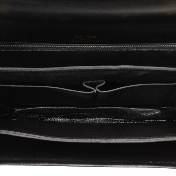 セリーヌ 馬車金具 ワンショルダーバッグ ブラック レザー レディース CELINE 【中古】