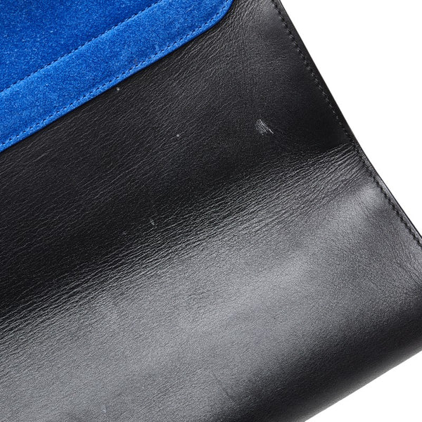 セリーヌ トラぺーズ ハンドバッグ ショルダーバッグ 2WAY ブルー ブラック ベージュ レザー スウェード レディース CELINE 【中古】