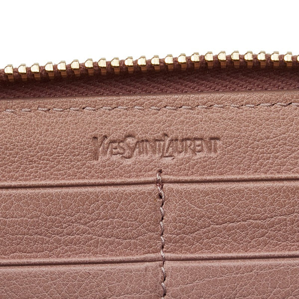 サンローラン ミューズ ラウンドファスナー 長財布 164570 ピンク レザー レディース SAINT LAURENT 【中古】