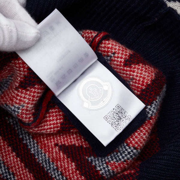 モンクレール トリコロール ニット サイズ:M ネイビー レッド ウール レディース MONCLER 【中古】