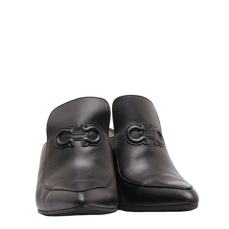 サルヴァトーレフェラガモ ガンチーニ パンプス 6 732891 ブラック レザー レディース Salvatore Ferragamo 【中古】