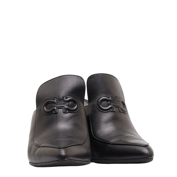 サルヴァトーレフェラガモ ガンチーニ パンプス 6 732891 ブラック レザー レディース Salvatore Ferragamo 【中古】