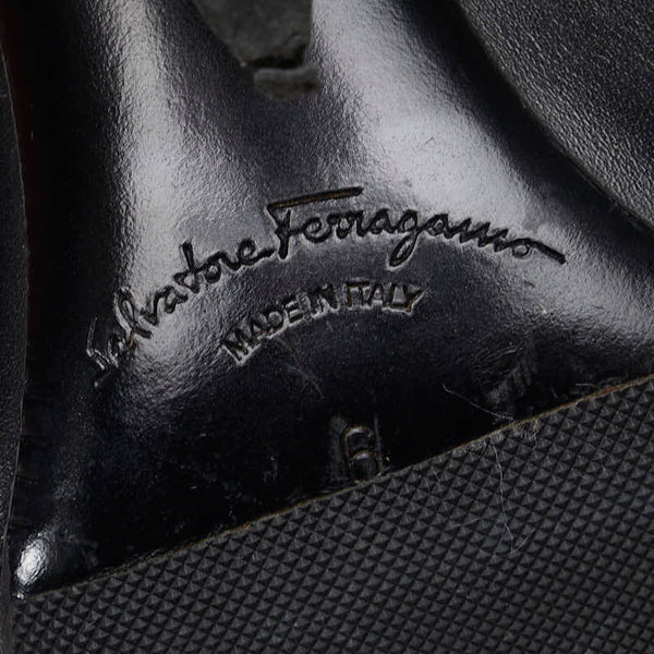 サルヴァトーレフェラガモ ガンチーニ パンプス 6 732891 ブラック レザー レディース Salvatore Ferragamo 【中古】