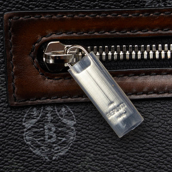 ベルルッティ ウリス スモール ハンドバッグ トートバッグ 2WAY ブラック ブラウン PVC レザー メンズ Berluti 【中古】