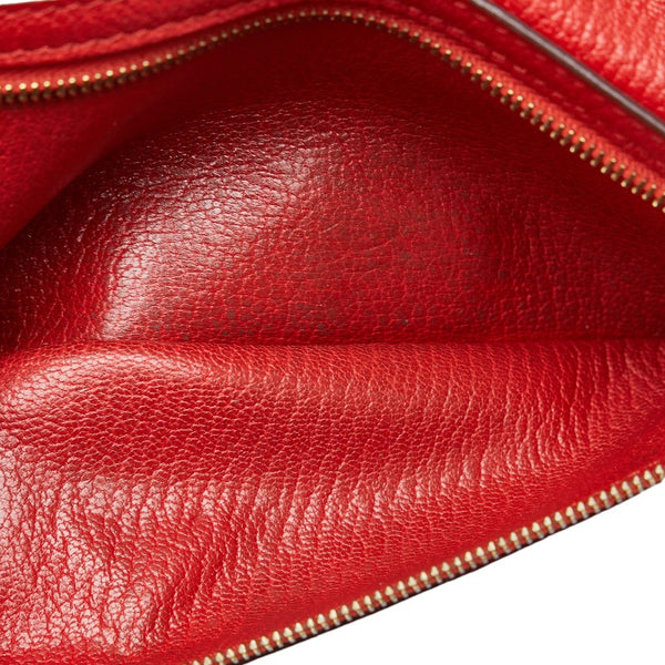 エルメス ベアンスフレ 二つ折り財布 長財布 ルージュ レッド レザー レディース HERMES 【中古】