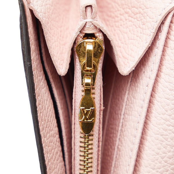 ルイ ヴィトン ダミエ ポルトフォイユ クラプトン 長財布 N64447 マグノリア ピンク ブラウン PVC レザー レディース LOUIS VUITTON 【中古】