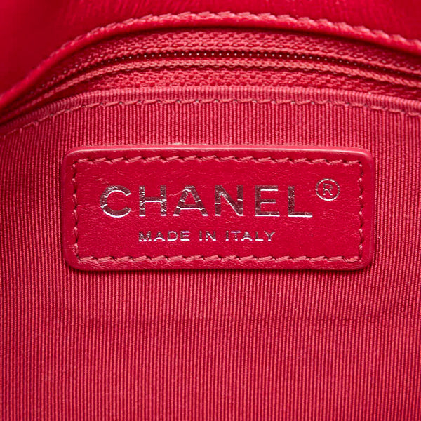 シャネル マトラッセ ココマーク チェーン 斜め掛け ショルダーバッグ レッド レザー レディース CHANEL 【中古】