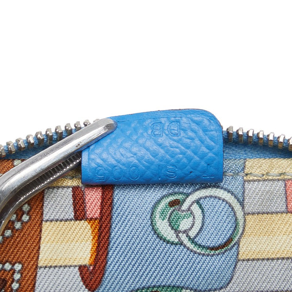 エルメス シルクイン コインケース 小銭入れ ブルー レザー レディース HERMES 【中古】