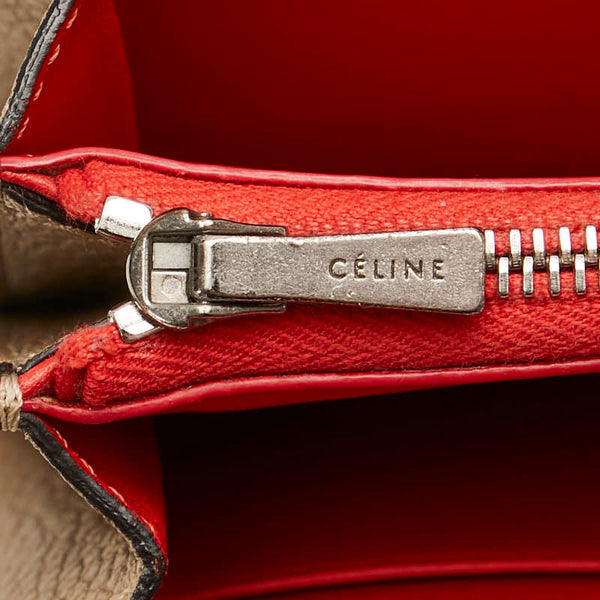 セリーヌ ラージフラップ 長財布 SPG5125 ベージュ レザー レディース CELINE 【中古】