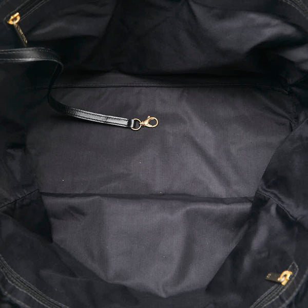 シャネル ニュートラベルライン トートMM トートバッグ A15991　 ブラック ナイロン レザー レディース CHANEL 【中古】