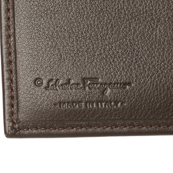 サルヴァトーレフェラガモ 長財布 ブラウン レザー メンズ Salvatore Ferragamo 【中古】