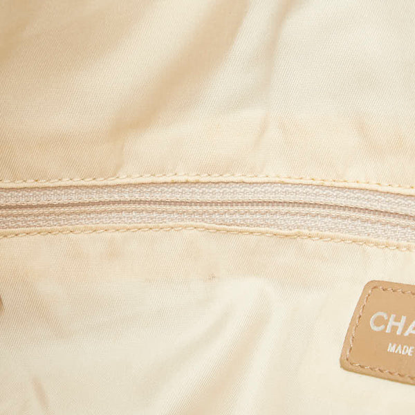 シャネル ニュートラベルラインGM トートバッグ ハンドバッグ ベージュ キャンバス レザー レディース CHANEL 【中古】