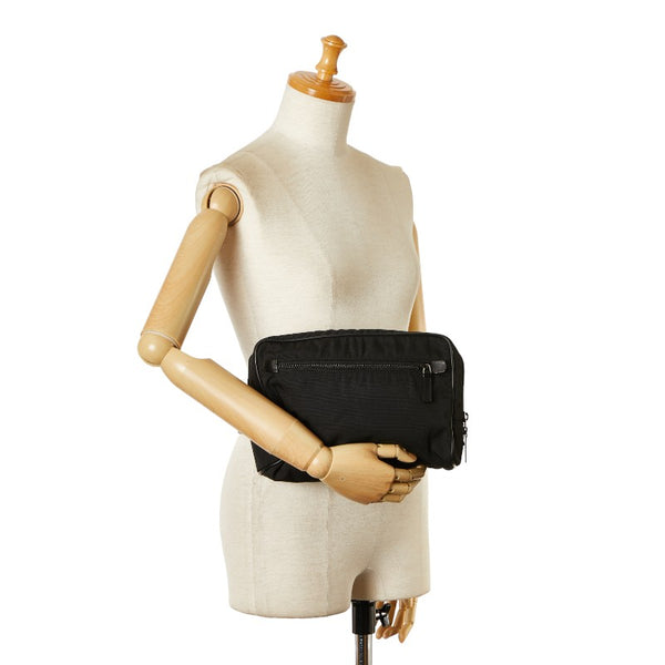 グッチ セカンドバッグ クラッチバッグ  014 1130 ブラック ナイロン レザー レディース GUCCI 【中古】