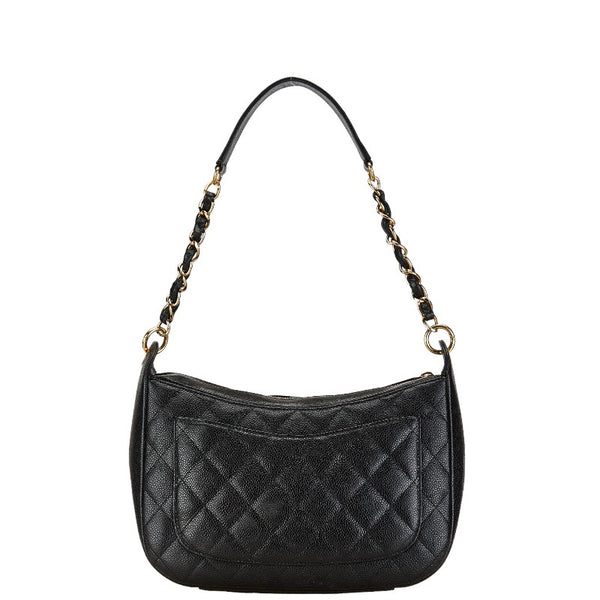 シャネル マトラッセ ココマーク チェーン ショルダーバッグ ブラック キャビアスキン レディース CHANEL 【中古】