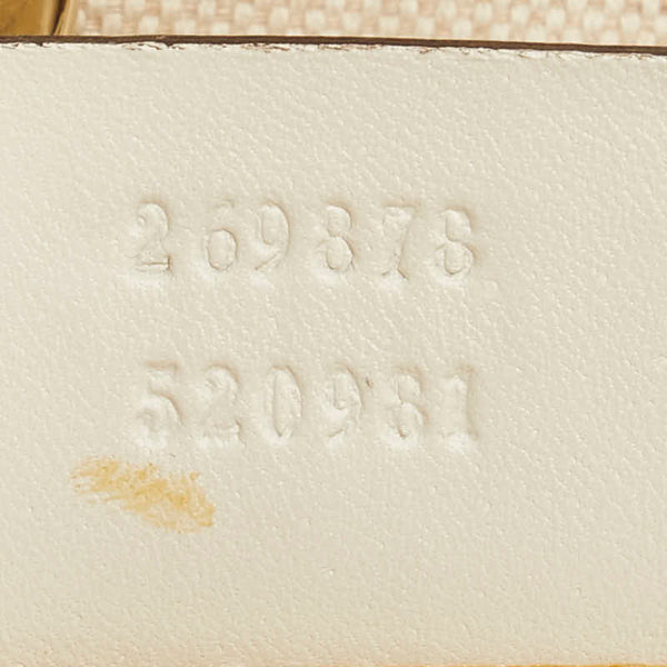 グッチ クラフト トートバッグ ハンドバッグ 269878 ベージュ ホワイト キャンバス レザー レディース GUCCI 【中古】