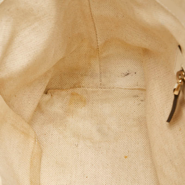 グッチ クラフト トートバッグ ハンドバッグ 269878 ベージュ ホワイト キャンバス レザー レディース GUCCI 【中古】