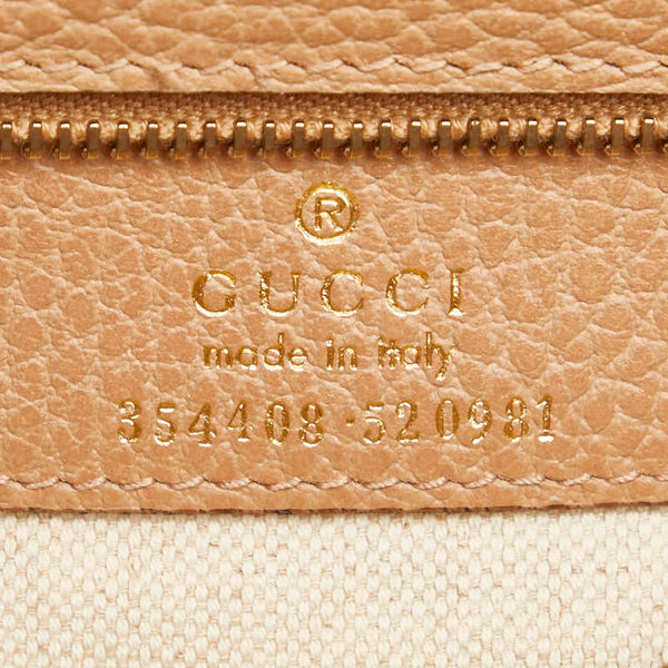 グッチ トートバッグ 354408 ベージュ ブラウン キャンバス レザー レディース GUCCI 【中古】