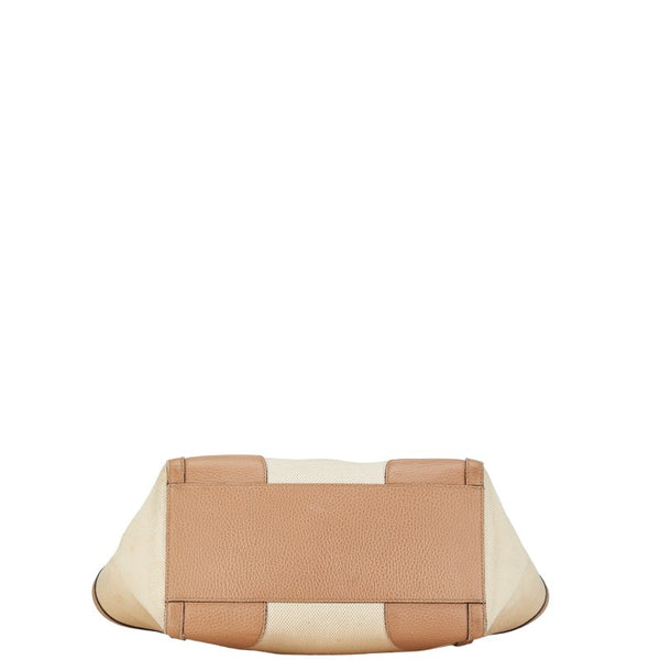 グッチ トートバッグ 354408 ベージュ ブラウン キャンバス レザー レディース GUCCI 【中古】