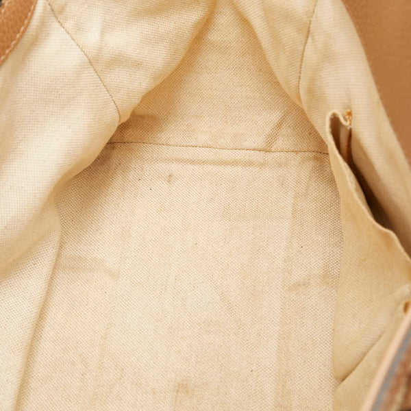 グッチ トートバッグ 354408 ベージュ ブラウン キャンバス レザー レディース GUCCI 【中古】