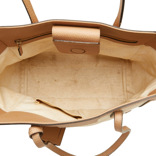 グッチ トートバッグ 354408 ベージュ ブラウン キャンバス レザー レディース GUCCI 【中古】