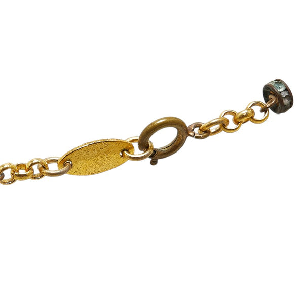 シャネル 大玉パール ラインストーン チェーン ネックレス ゴールド メッキ フェイクパール レディース CHANEL 【中古】