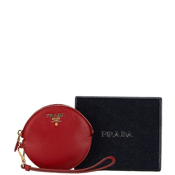 プラダ コインケース 小銭入れ 1M1443 レッド サフィアーノレザー レディース PRADA 【中古】