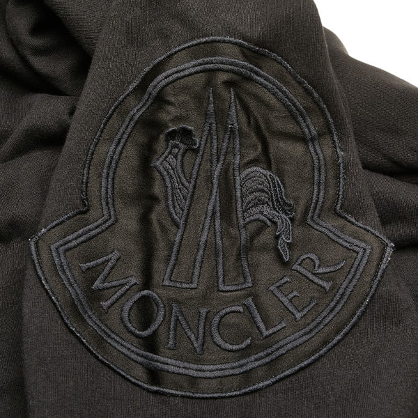 モンクレール ABITO アビト ロゴビッグワッペン パーカーワンピース サイズ:38 ブラック コットン ナイロン レディース MONCLER 【中古】