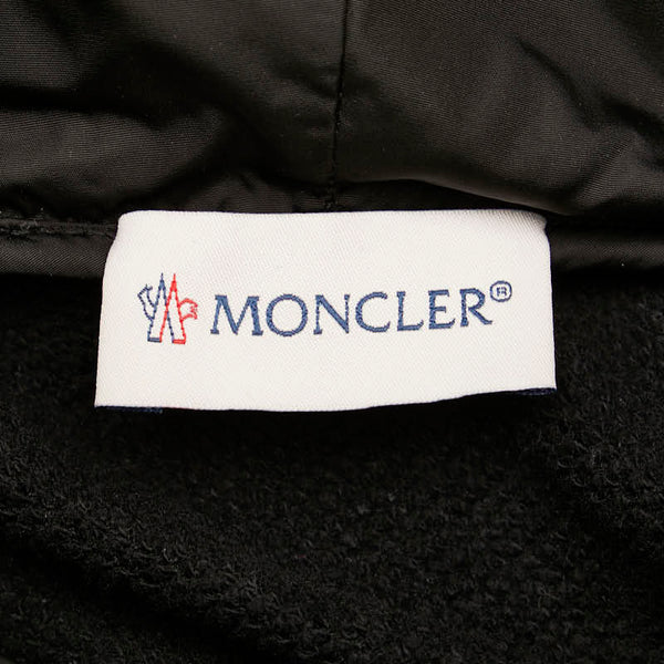 モンクレール ABITO アビト ロゴビッグワッペン パーカーワンピース サイズ:38 ブラック コットン ナイロン レディース MONCLER 【中古】